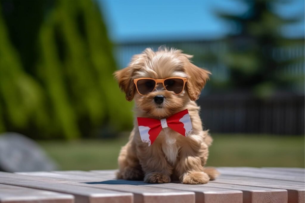 funny puppy with glasses