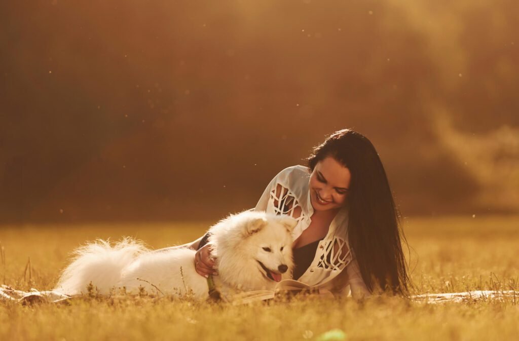  Woman with her dog